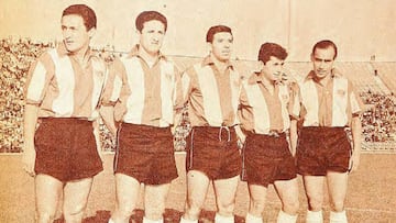 La delantera alba de los 103 goles que integró Bernardo Bello