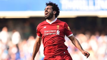 Mohamed Salah, durante un partido con el Liverpool. 