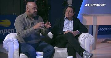 Javier Matallanas y Antonio Sanz en el plat&oacute; de Eurosport.