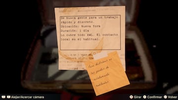 Una pista de Agatha Christie que consiste en unas notas