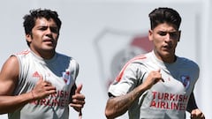 Jorge Carrascal durante un entrenamiento con River Plate.