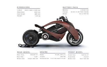 Así es la moto eléctrica de madera que corre a 220 km/h