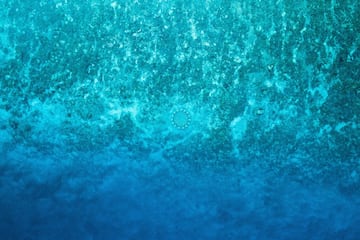 The Nest, una scultura submarina de Jason deCaires Taylor, es un círculo con 48 figuras que solamente los buceadores podían disfrutar. Hasta que se hizo esta foto aérea de la zona de Gili Meno Island, entre Bali y Lombok.