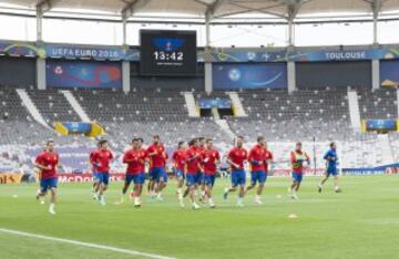 Último entrenamiento de España antes de su debut en la Eurocopa