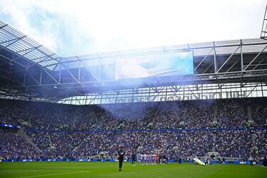 Vista del interior del estadio durante el partido entre el Everton y el Brighton & Hove Albion.