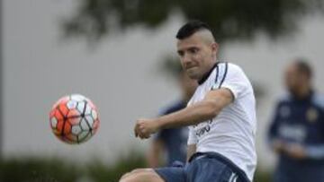 Sergio Agüero durante un entrenamiento con la selección de Argentina.