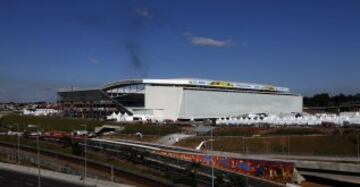 Estadio Arena de Sao Paulo donde jugarán Brasil y Croacia el partido inaugural del Mundial 2014. 