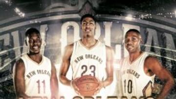 Jrue Holiday, Anthony Davis y Eric Gordon.