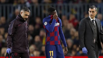 Dembélé, la noche que se lesionó ante el Dortmund.