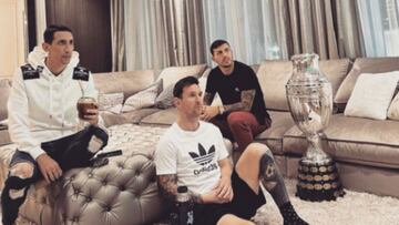 Messi, Di María y Paredes relajados con la Copa América