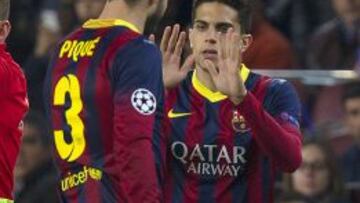 Bartra, en el cambio por Piqué.
