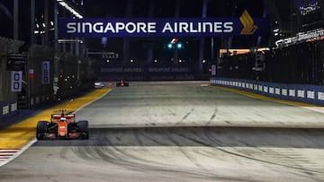 El McLaren de Vandoorne, en Singapur 2017. 