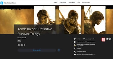 Tomb Raider: Definitive Survivor Trilogy aparece también en PS Store y ya se puede comprar