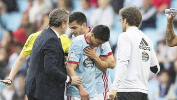 Roncaglia se retira lesionado de su hombro derecho.