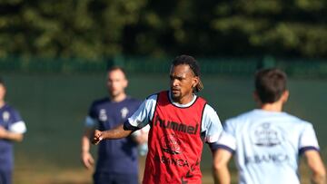 El futbolista brasileño Jailson Marques, durante un entrenamiento del Celta.