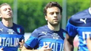 Giuseppe Rossi, en la concentraci&oacute;n de Italia.