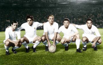 Raymond Kopa, Rial, Alfredo Di Stefano, Ferenc Puskas y Gento.