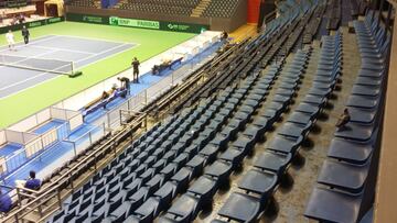 Imagen de la Sala Pionir de Belgrado antes de un partido de Copa Davis.