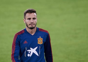 SEVILLE, SPAIN - OCTOBER 14:  Saul Niguez of Spain trains during the Spain Training Session ahead of their UEFA Nations League match against Spain at Estadio Benito Villamarin on October 14, 2018 in Seville, Spain.  (Photo by Aitor Alcalde/Getty Images)