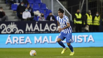 Escassi, durante el M&aacute;laga - Sporting.