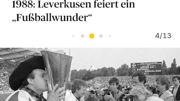 Manolo ‘el del Bombo’, el único que pudo besar la Copa UEFA de Leverkusen