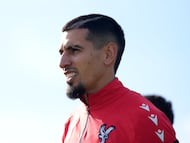 Crystal Palace's Daniel Munoz during a training session at Crystal Palace Training Ground, London. Picture date: Wednesday October 22, 2025. (Photo by John Walton/PA Images via Getty Images)