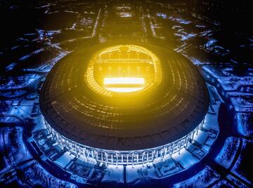 Impresionante vista aérea realizada con un dron del Luzhniki Stadium en Moscú.