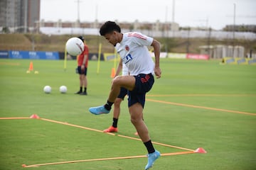 La Selección Colombia entrena de cara al partido frente a Venezuela este martes por las Eliminatorias a Qatar 2022.