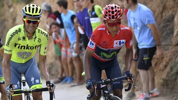 Nairo Quintana y Alberto Contador, en la Vuelta a España.