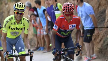 Nairo Quintana y Alberto Contador, en la Vuelta a Espa&ntilde;a.