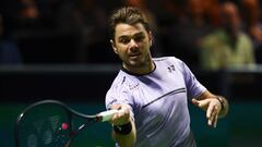 Wawrinka, durante un punto en Rotterdam.