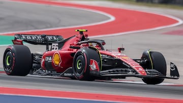 Austin (United States), 21/10/2023.- Spanish Formula One driver Carlos Sainz of Scuderia Ferrari in action during the Sprint Shootout of the 2023 Formula 1 Grand Prix of the United States at the Circuit of the Americas in Austin, Texas, USA, 21 October 2023. (Fórmula Uno, Estados Unidos) EFE/EPA/ADAM DAVIS
