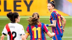 Jenni Hermoso celebra el 1-0 al Rayo Vallecano.