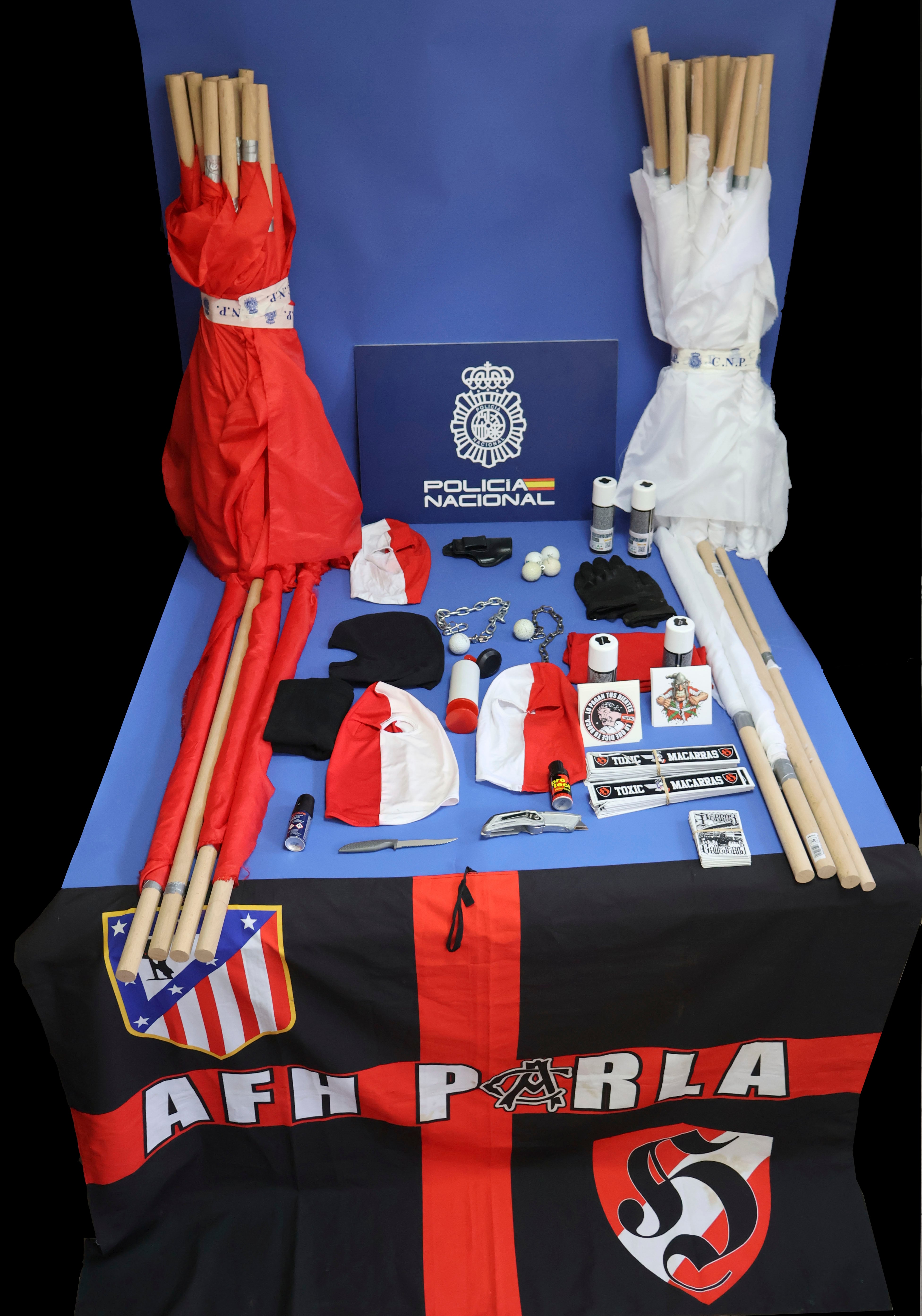 Lío antes de la final: cuchillos, barras de hierro, cadenas... y 91 ultras identificados