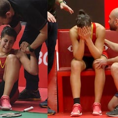 Carolina Marín se retira de la final entre lágrimas por lesión