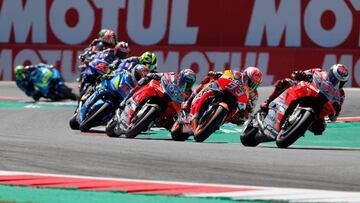 Pilotos de MotoGP en la carrera del GP de Holanda. 