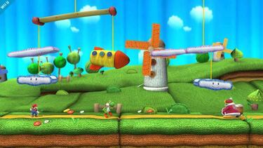 Un escenario hecho de lana para Super Smash Bros.