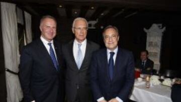 Rummenigge, junto a Beckenbauer y Florentino, en una imagen de archivo.