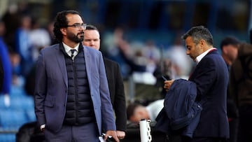 Leeds United chairman Andrea Radrizzani and director of football Victor Orta during the Premier League match at Elland Road, Leeds. Picture date: Wednesday May 11, 2022. (Photo by Mike Egerton/PA Images via Getty Images)