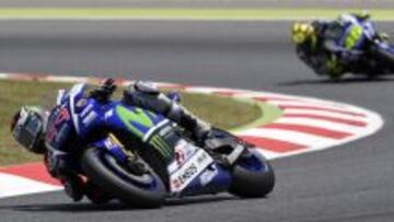 Lorenzo y Rossi, en el GP de Cataluña 2015.