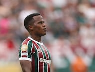 EAST RUTHERFORD, NEW JERSEY - JUNE 21: Jhon Arias #21 of Fluminense FC looks on during the FIFA Club World Cup 2025 group F match between Fluminense FC and Ulsan HD FC at MetLife Stadium on June 21, 2025 in East Rutherford, New Jersey. Francois Nel/Getty Images/AFP (Photo by Francois Nel / GETTY IMAGES NORTH AMERICA / Getty Images via AFP)