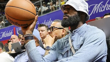 The NBA icon is popping up everywhere in Vegas, but questions remain about his next move on the court.