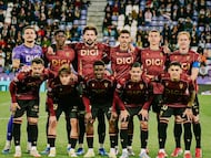 Once del Cádiz CF ante el Real Valladolid. Foto: Cádiz CF.