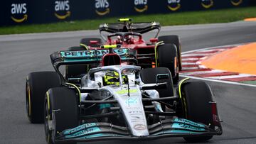 Hamilton, con el Mercedes en Canadá.