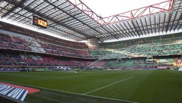 The grass at the San Siro, a subject of concern ahead of the Champions League final.