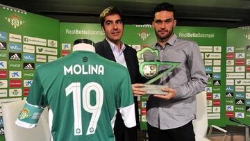 Jorge Molina, en su despedida del Betis.