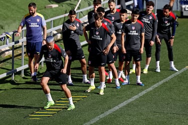 El grupo durante el entrenamiento.