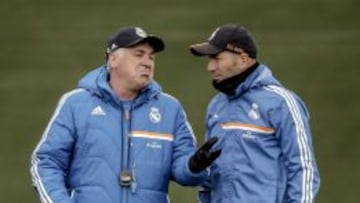 Ancelotti y Zidane, en la sesión