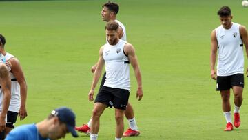 Luis Mu&ntilde;oz en unentrenamiento en agosto.