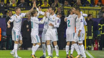 Celebración del Real Madrid ante el Dortmund.